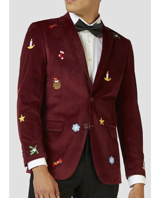 Opposuits Opposuit Christmas Icons Burgundy Deluxe Mens Blazer> Opposuits