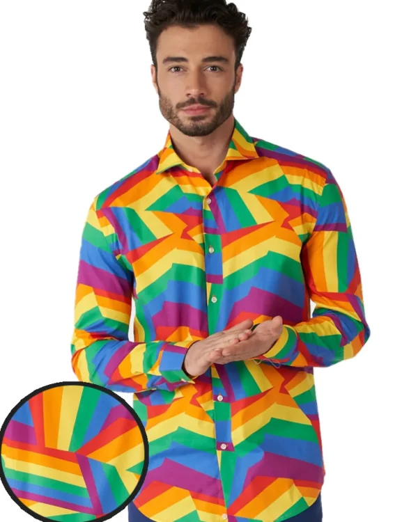 Opposuits Opposuit Zig Zag Rainbow Mens Shirt> Opposuits