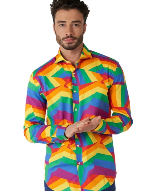 Opposuits Opposuit Zig Zag Rainbow Mens Shirt> Opposuits