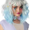 California Costumes Pastel Textured Long Bob Blue Wig> Halloween Wigs