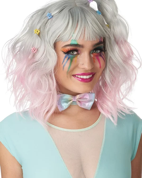 California Costumes Pastel Textured Long Bob Pink Wig> Halloween Wigs