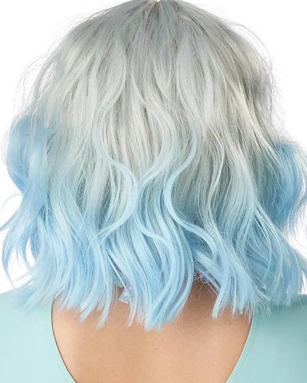 California Costumes Pastel Textured Long Bob Blue Wig> Halloween Wigs