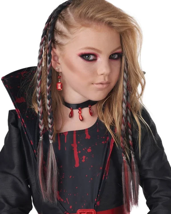 California Costumes Red Clip In Braids> Halloween Accessories