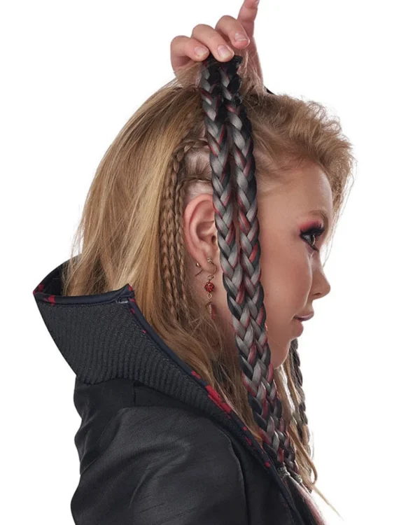 California Costumes Red Clip In Braids> Halloween Accessories