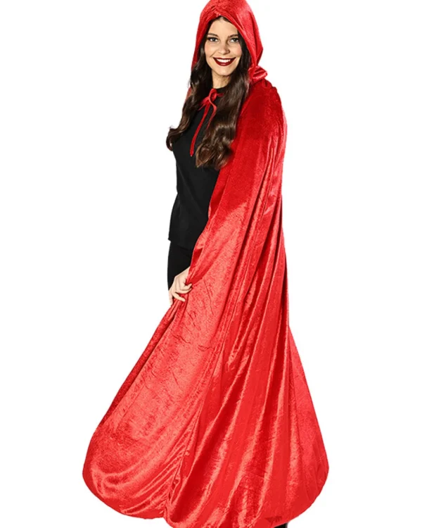 * Red Panne Velvet Deluxe Adults Cape> Halloween Capes