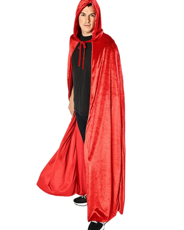 * Red Panne Velvet Deluxe Adults Cape> Halloween Capes