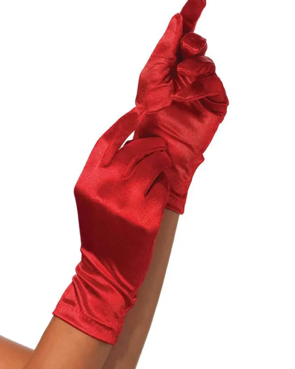 Leg Avenue Red Wrist Length Satin Gloves> Bloody Vampires