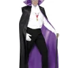 Smiffys Reversible Purple And Black Count Cape> Halloween Accessories