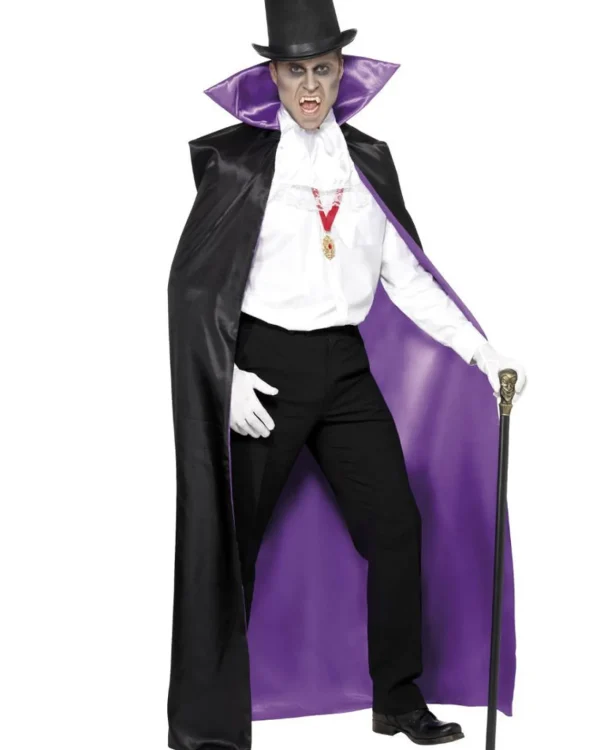 Smiffys Reversible Purple And Black Count Cape> Halloween Accessories