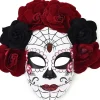 Tomfoolery Rosa Day Of The Dead Half Mask> Halloween Masks