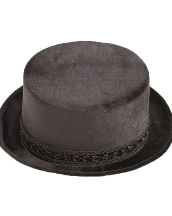 Tomfoolery Round Black Velvet Top Hat> Halloween Accessories