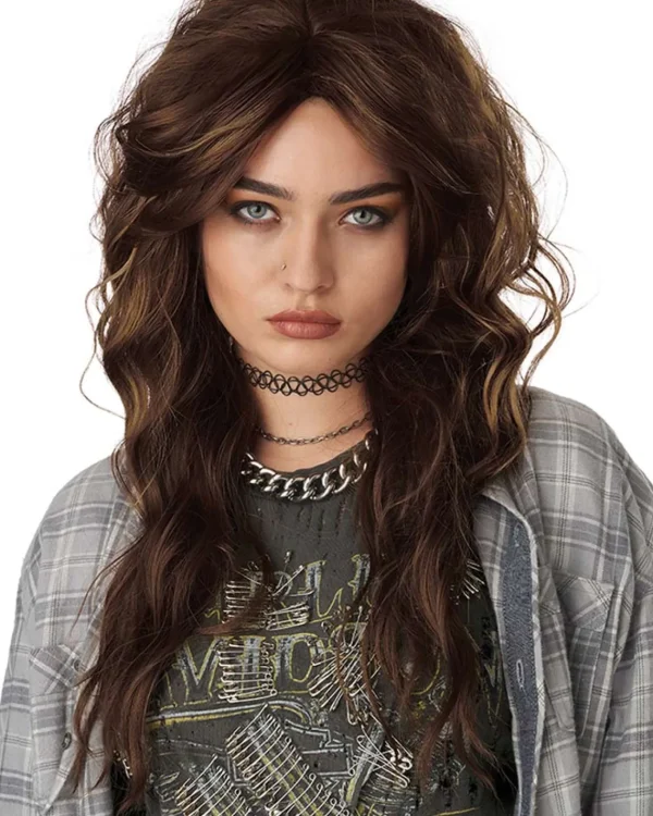 California Costumes 90S Grunge Rocker Long Brown Wig> Halloween Wigs