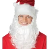 California Costumes Santa Claus Hat With Attached White Beard> Halloween Wigs