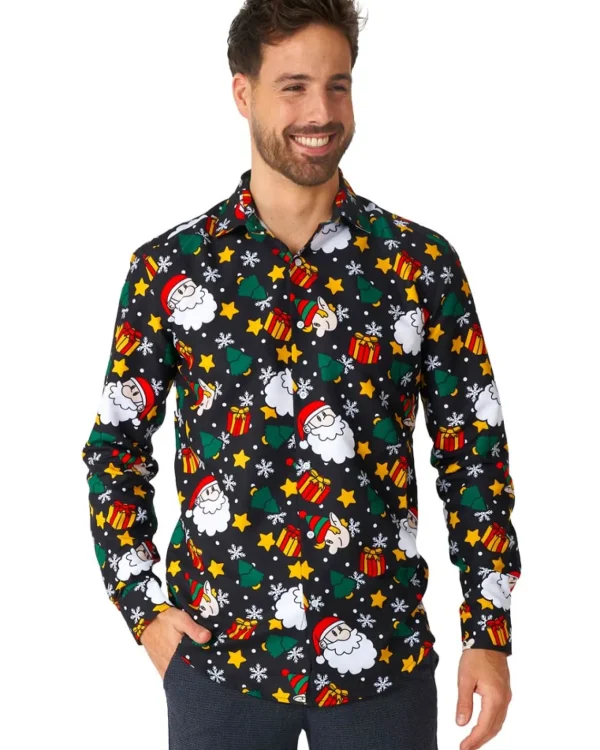 Opposuits Santa Elves Black Mens Suitmeister Shirt> Opposuits