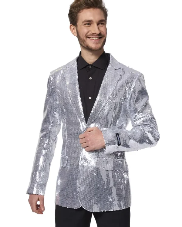 Opposuits Sequins Silver Mens Suitmeister Jacket> Opposuits