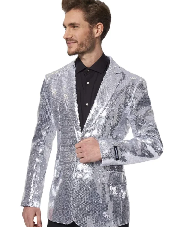 Opposuits Sequins Silver Mens Suitmeister Jacket> Opposuits