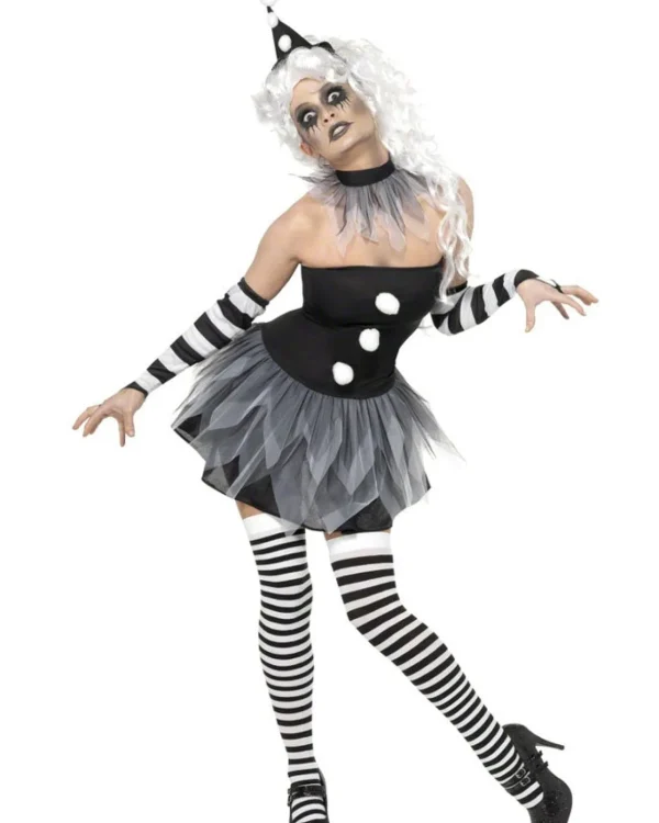 Smiffys Sinister Pierrot Womens Costume>Women Women's Costumes