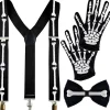 Sweidas Skelebones Suspenders Gloves And Bowtie Set> Halloween Accessories