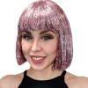 Sweidas Sparkle Nation Pink Tinsel Wig> Halloween Wigs