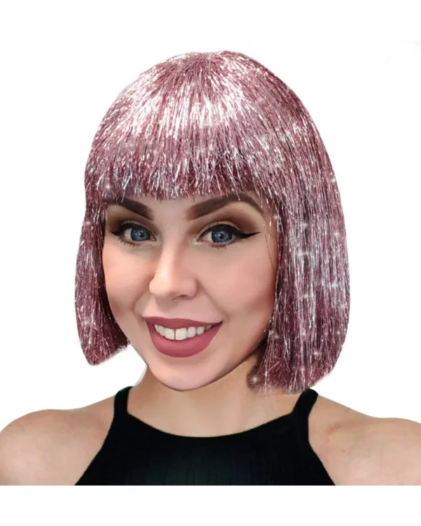 Sweidas Sparkle Nation Pink Tinsel Wig> Halloween Wigs