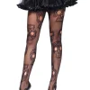 Leg Avenue Sugar Skull Plus Size Net Pantyhose> Halloween Accessories