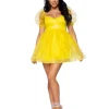 Leg Avenue Sweetheart Babydoll Yellow Womens Costume>Women Women's Costumes