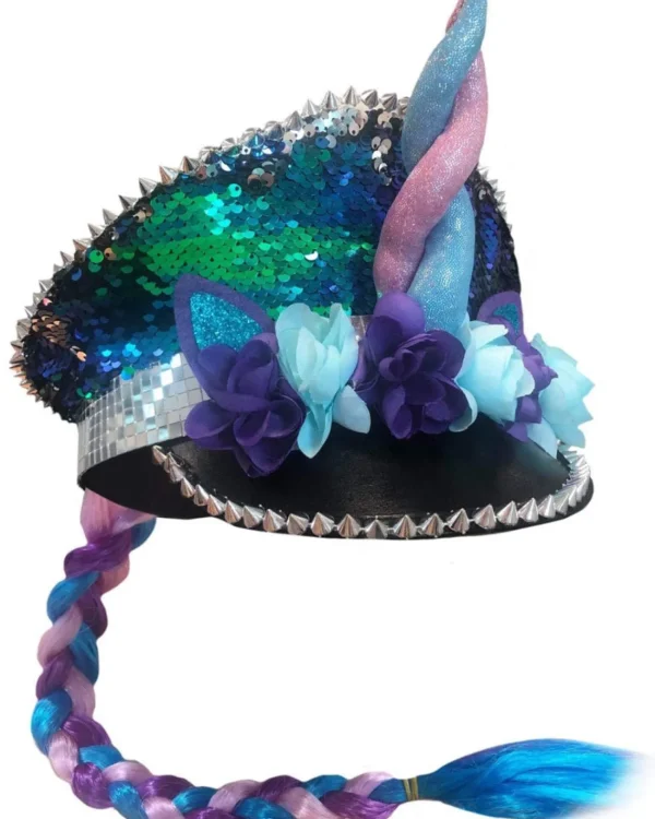 Sweidas Unicorn Sequin Festival Hat With Plait> Halloween Hats