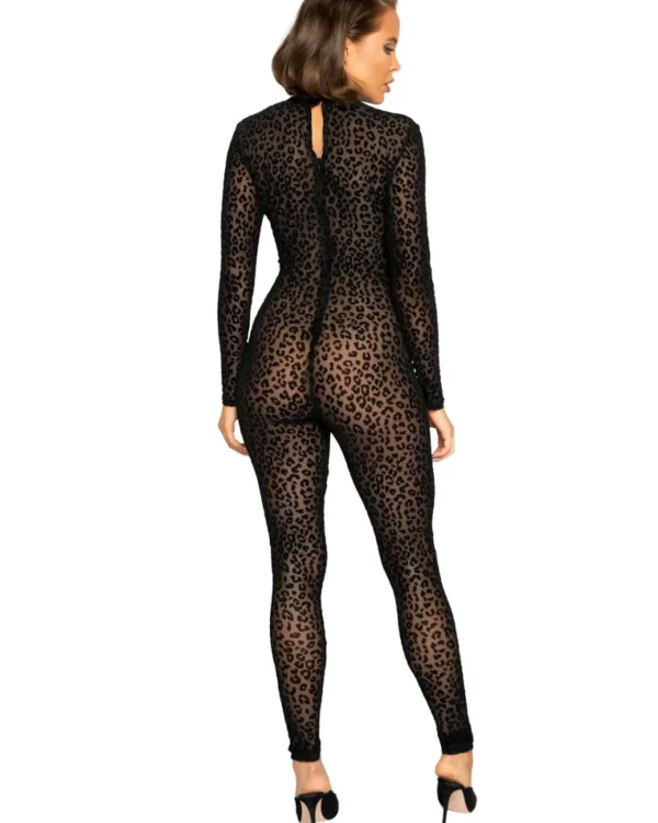 Roma Costumes Velvet Leopard Bodysuit Womens Costume>Women Women's Costumes