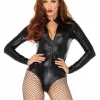 Leg Avenue Wet Look Zipper Front Romper>Women Women's Costumes