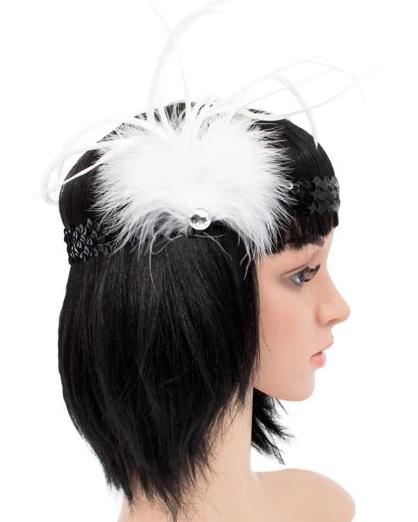 Sweidas White And Black Gatsby Headband> Halloween Hats