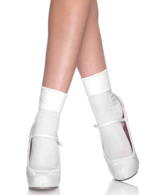 Leg Avenue White Cuff Anklet Socks> Halloween Hosiery