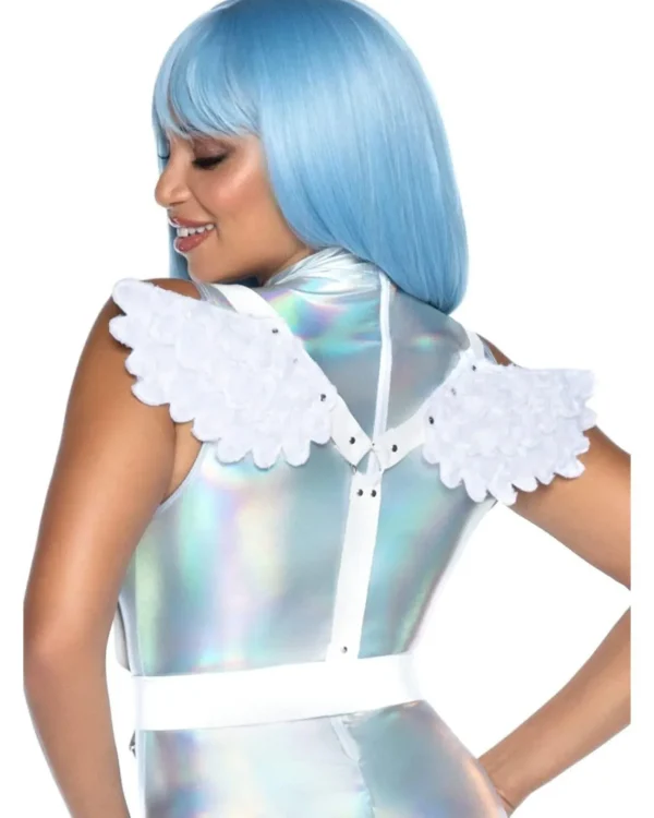 Leg Avenue White Furry Angel Wing Body Harness> Halloween Accessories