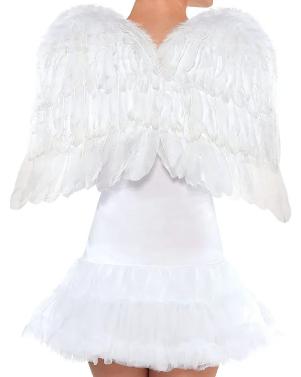 Amscan AU White Medium Feather Angel Wings> Halloween Accessories