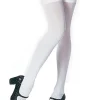 Leg Avenue White Opaque Thigh High Stockings> Halloween Hosiery