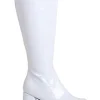 Ellie Shoes White Patent Wide Fit Go Go Womens Boots> Saints &Amp; Sinners